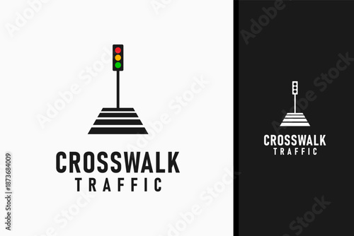 Crosswalk traffic logo symbol icon design