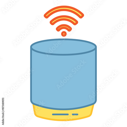 Cylindrical smart speaker with wireless signal for voice controlled home assistance