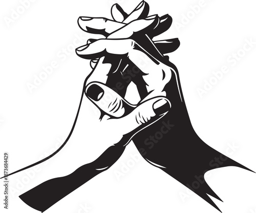 Hand covering face with fingers and palm isolated