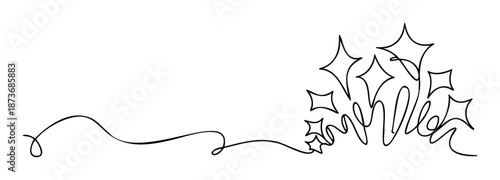 Elegant continuous line drawing transforming into sparkling star shapes creating a dynamic visual for event promotions party invitations and website backgrounds