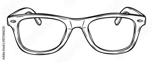 Classic eyeglasses offering vision correction and a stylish accessory, perfect for educational materials, ophthalmology presentations, or general merchandise promotions emphasizing optical