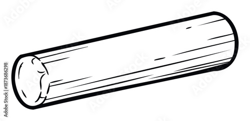 A sturdy wooden log in a simple graphic outline style, perfect for representing raw timber, construction materials, or woodworking elements in educational and DIYrelated content.