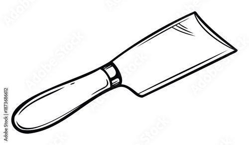 Robust kitchen cleaver for cutting and preparing food, a versatile utensil for culinary enthusiasts and professional chefs, suitable for food industry promotions and educational content.