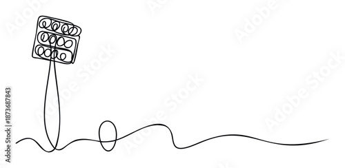 Minimalist one line drawing of a stadium floodlight representing sports events and athletic competitions perfect for marketing materials and sports themed presentations