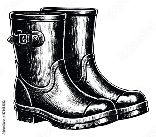 Durable black rubber boots perfect for outdoor work and wet weather conditions ideal for garden enthusiasts and agricultural promotions