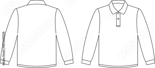 ポロシャツ　長袖　白