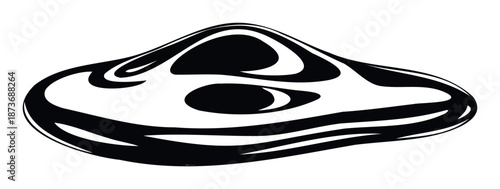 Abstract stylized fluid form with smooth flowing lines and internal curves perfect for modern digital graphic applications or logo elements