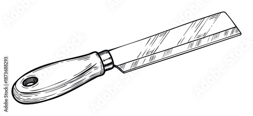 Essential woodworking and metalworking hand tool, a sturdy rasp or file, perfect for industrial catalogs, DIY project guides, and educational materials about construction equipment.