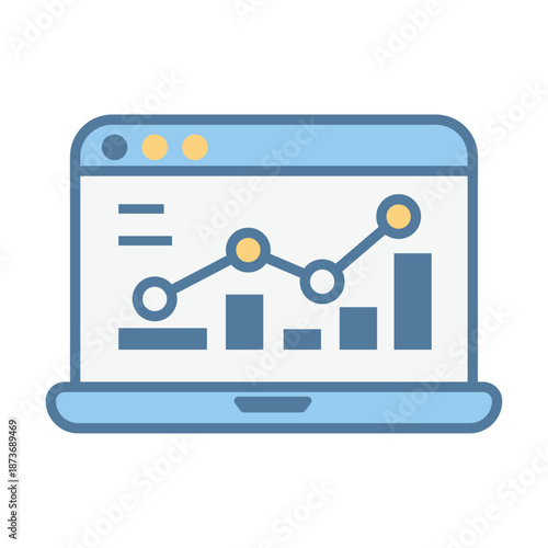 Statistical bar graph with a circular arrow representing active performance tracking