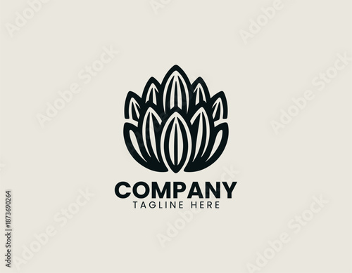 Sunflower seeds symbol is arranged as clean black vector logo illustration