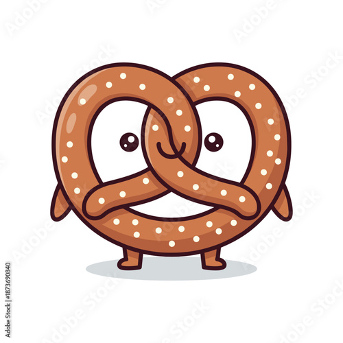 Cartoon Pretzel Character Illustration