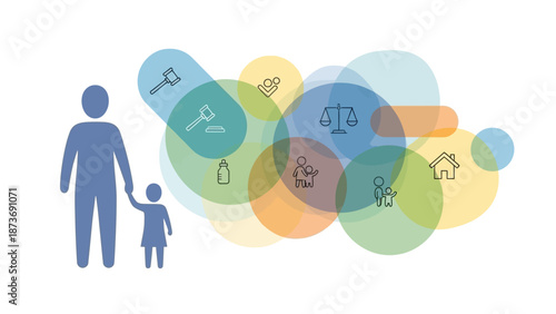 Man and Child with Social Icons.