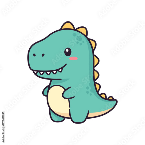 Cute Cartoon Dinosaur Illustration