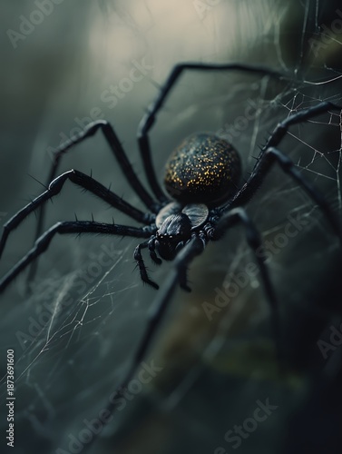 Spiders weave webs of prey in the corner of the garden