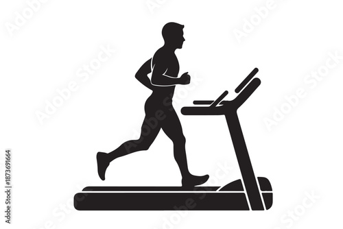 Treadmill running icon silhouette vector art