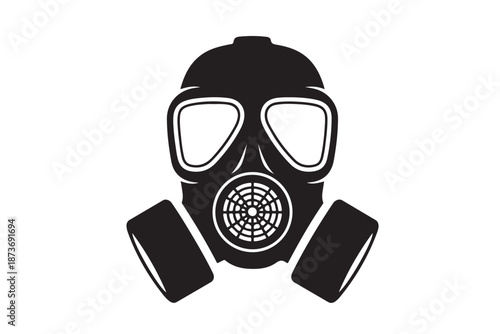 Gas mask silhouette powerful symbol for protection and safety vector art