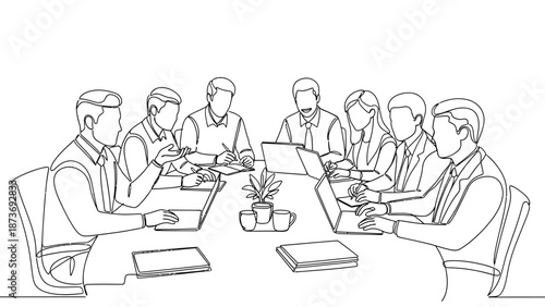 Group of Business Professionals in Meeting.