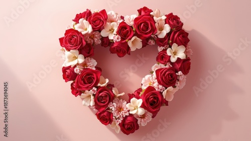 Heart-shaped flower wreath