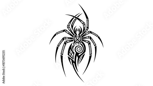 Black and White Illustration of Spider.