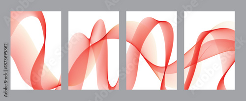 Collage of pink and red ribbons on in four panels