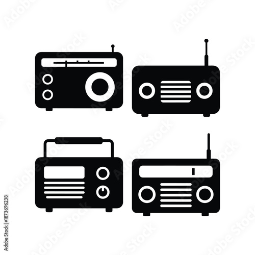 Radio communication device silhouette icon