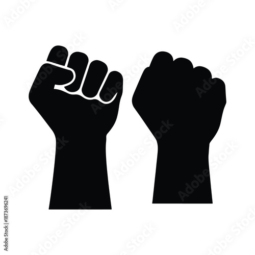 Raised fist empowerment silhouette icon