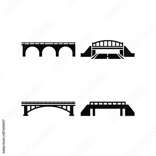 Overbridge flyover transport silhouette icon