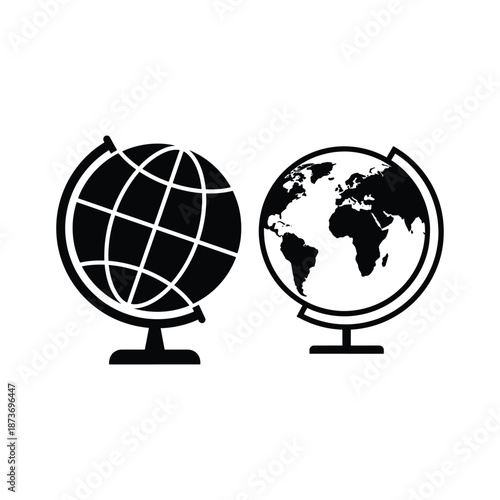 Globe world earth silhouette icon