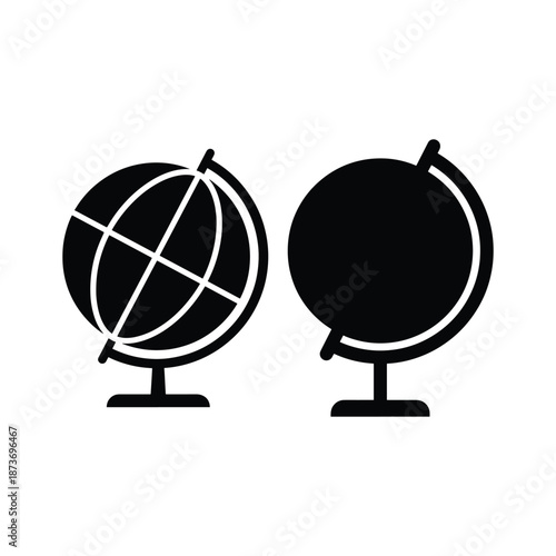 Globe world earth silhouette icon