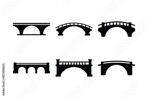 Bridge infrastructure transport silhouette icon