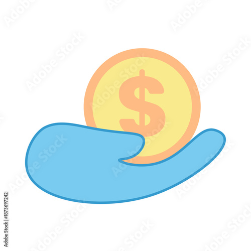 Hands exchanging paper money representing a physical cash transaction