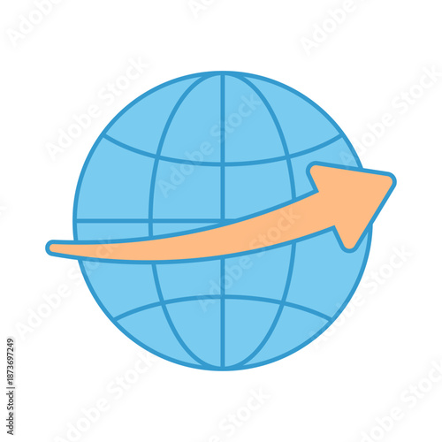Planet earth globe with a dollar sign representing international finance and trade