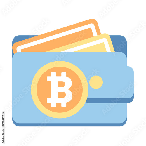 Wallet with a digital chip or coin symbol for crypto and blockchain assets
