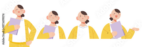 여성캐릭터1(청년+사람+서류+직장인)