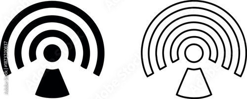 Modern technology icon representing wireless communication and network connectivity.