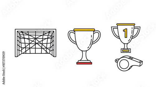 Simple line art icons for sports and competition.