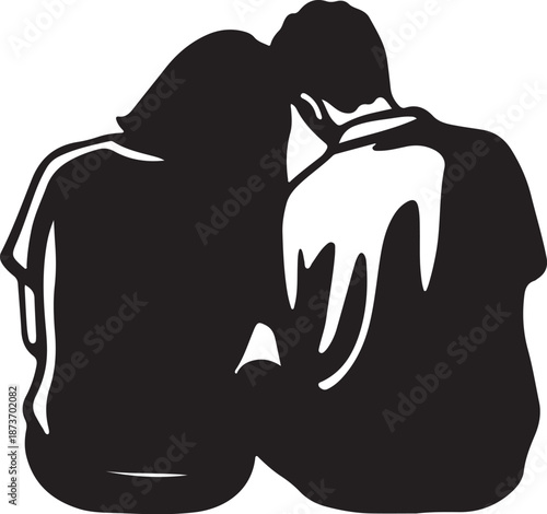 Couple embracing in a romantic and intimate moment together