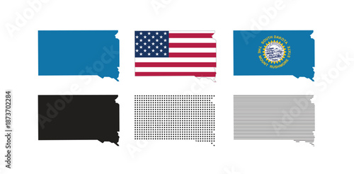 south dakota  map. south dakota state maps in various types