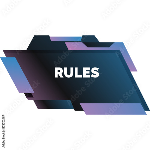 Abstract 'Rules' Text Banner with Geometric Shapes