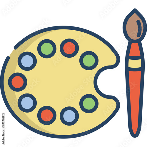 Artist's Palette and Brush Icon