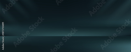 Abstract geometry studio scene with shadow and light. Blue background for luxury product display showroom mockup. Minimal interior aesthetic with empty space, geometric line, square, corner