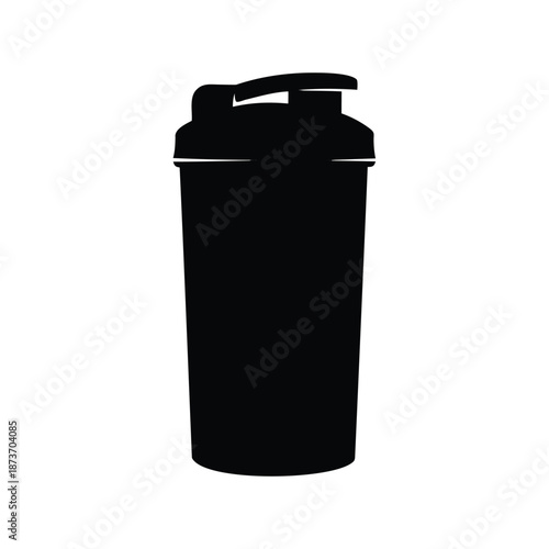 Black protein shaker bottle silhouette for fitness and nutrition drinks