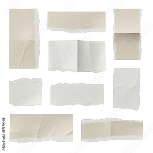 Wallpaper Mural Collection of tattered paper fragments isolated on transparent background Torontodigital.ca