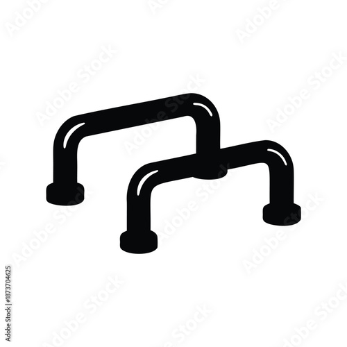 Black And White Graphic Rendering Of A Two Step Exercise Platform