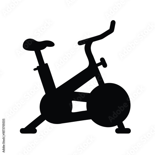 Silhouette of an indoor stationary bicycle for fitness and cardio workout