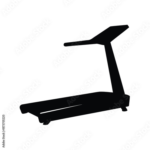 Silhouette of a Treadmill for Indoor Exercise and Fitness Training