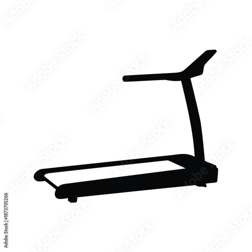 Silhouette of a Modern Treadmill Exercise Machine for Fitness Activities