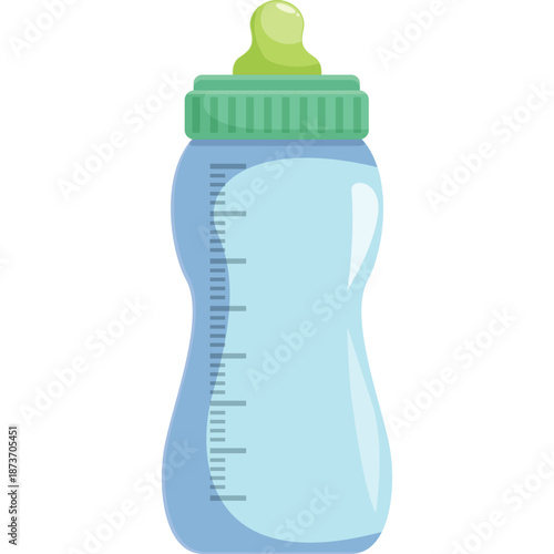 Baby Bottle with Green Cap and Nipple