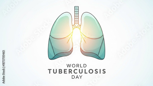 World tuberculosis day awareness graphic with glowing lungs illustration with Tuberculosis awareness and Health awareness and Medical illustration