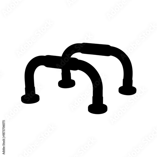 Black Silhouette of Parallettes for Strength Training and Calisthenics Workout